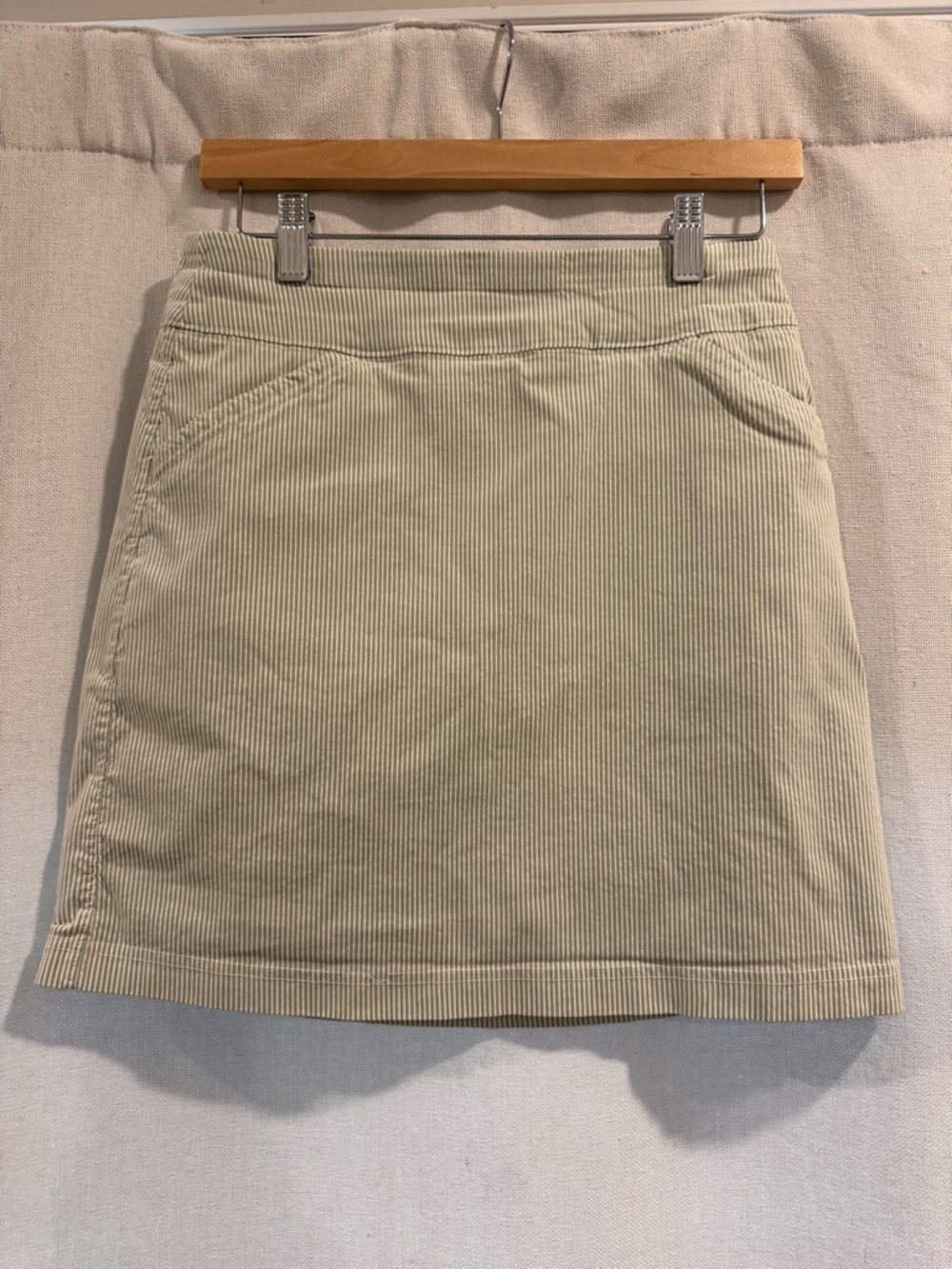 Mario Serrani Beige Corduroy Mini Skirt